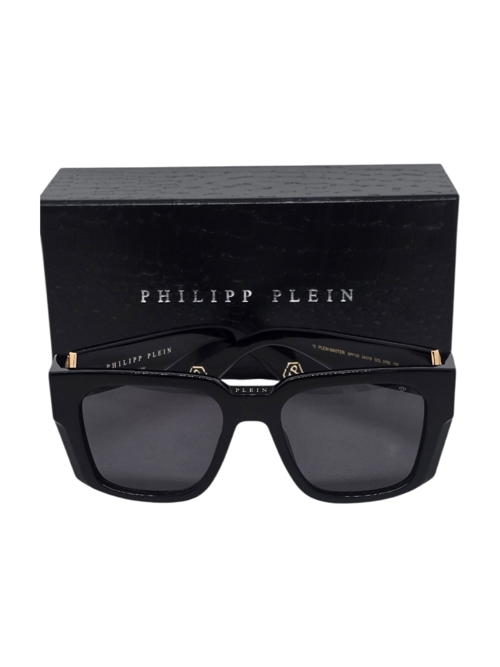 Philipp Plein Black Oversized Square Sunglasses